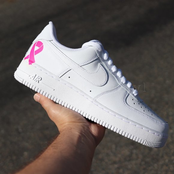 Nike Air Force One Breast Cancer Awareness Pink Ribbon Custom - Picture 2 of 9